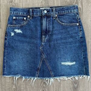 Everlane The Reconstructed Skirt Distressed Denim Mini Skirt Size 29